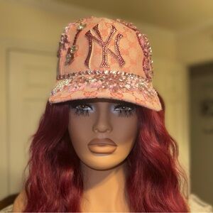 Glamorous Pink Embellished Cap